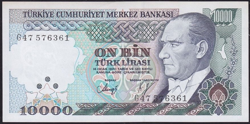 7.Emisyon 3.Tertip 10000 Lira G47 576361 Çilaltı Çil