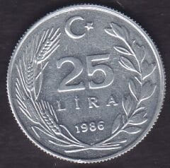 1986 Yılı 25 Lira