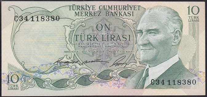 6.EMİSYON 1.TERTİP 10 LİRA C34 118380 ÇİLALTI