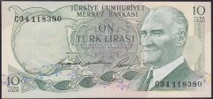 6.EMİSYON 1.TERTİP 10 LİRA C34 118380 ÇİLALTI