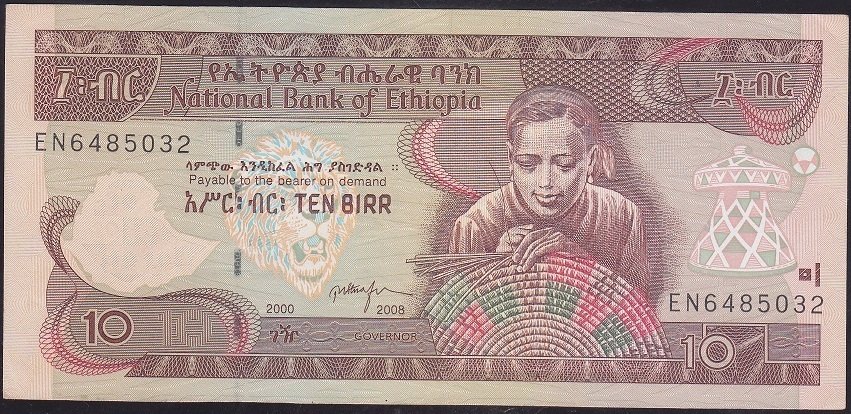 ETİYOPYA 10 BIRR 2008 ÇOK ÇOK TEMİZ - ÇİLALTI