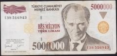 7.Emisyon 5 000 000 Lira I38 516943 Çok Çok Temiz+