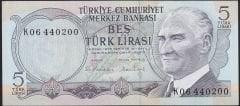 6.Emisyon 2.Tertip 5 Lira K06 440200 Çilaltı Çil