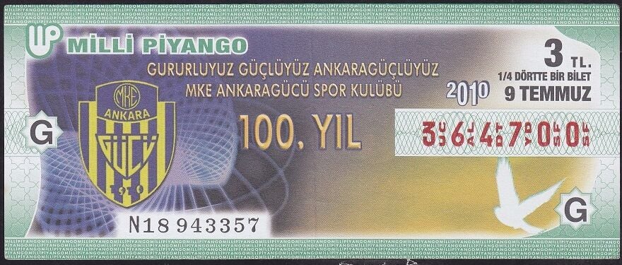 2010 9 Temmuz Çeyrek Bilet - G Serisi