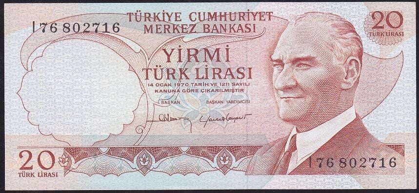 6.Emisyon 4.Tertip 20 Lira I76 802716 Çilaltı