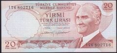6.Emisyon 4.Tertip 20 Lira I76 802716 Çilaltı