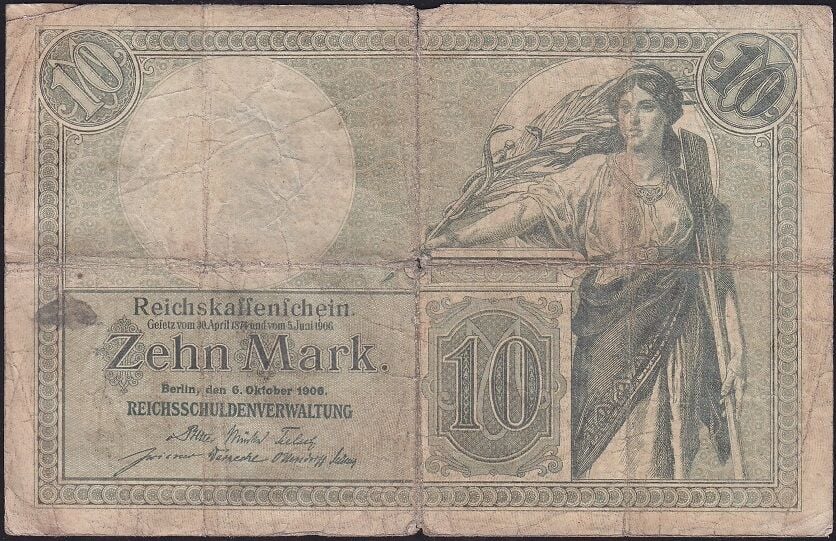 Almanya 10 Mark 1906 Temiz