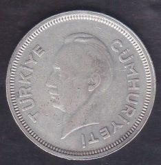 1941 YILI 1 LİRA GÜMÜŞ eski para koleksiyon