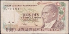 7.EMİSYON 3.TERTİP 5000 LİRA E27 771313 TEMİZ