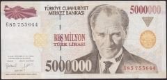 7.Emisyon 5 000 000 Lira G85 755644 Çok Temiz