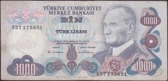 6.EMİSYON 1.TERTİP 1000 LİRA A37 175651 ÇOK TEMİZ