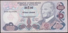 6.Emisyon 2.Tertip 1000 Lira D39 313949 Çok Temiz