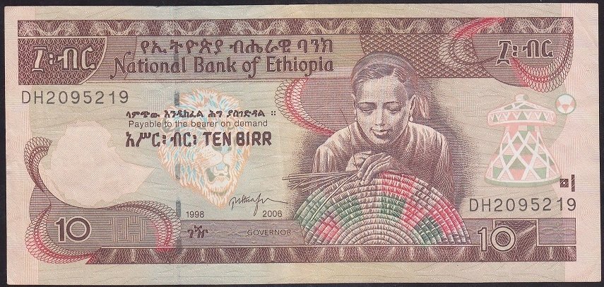 ETİYOPYA 10 BIRR 2006 ÇOK ÇOK TEMİZ + eski para mezat