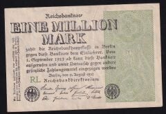 Almanya 1 Milyon Mark 1923 Çok Temiz+