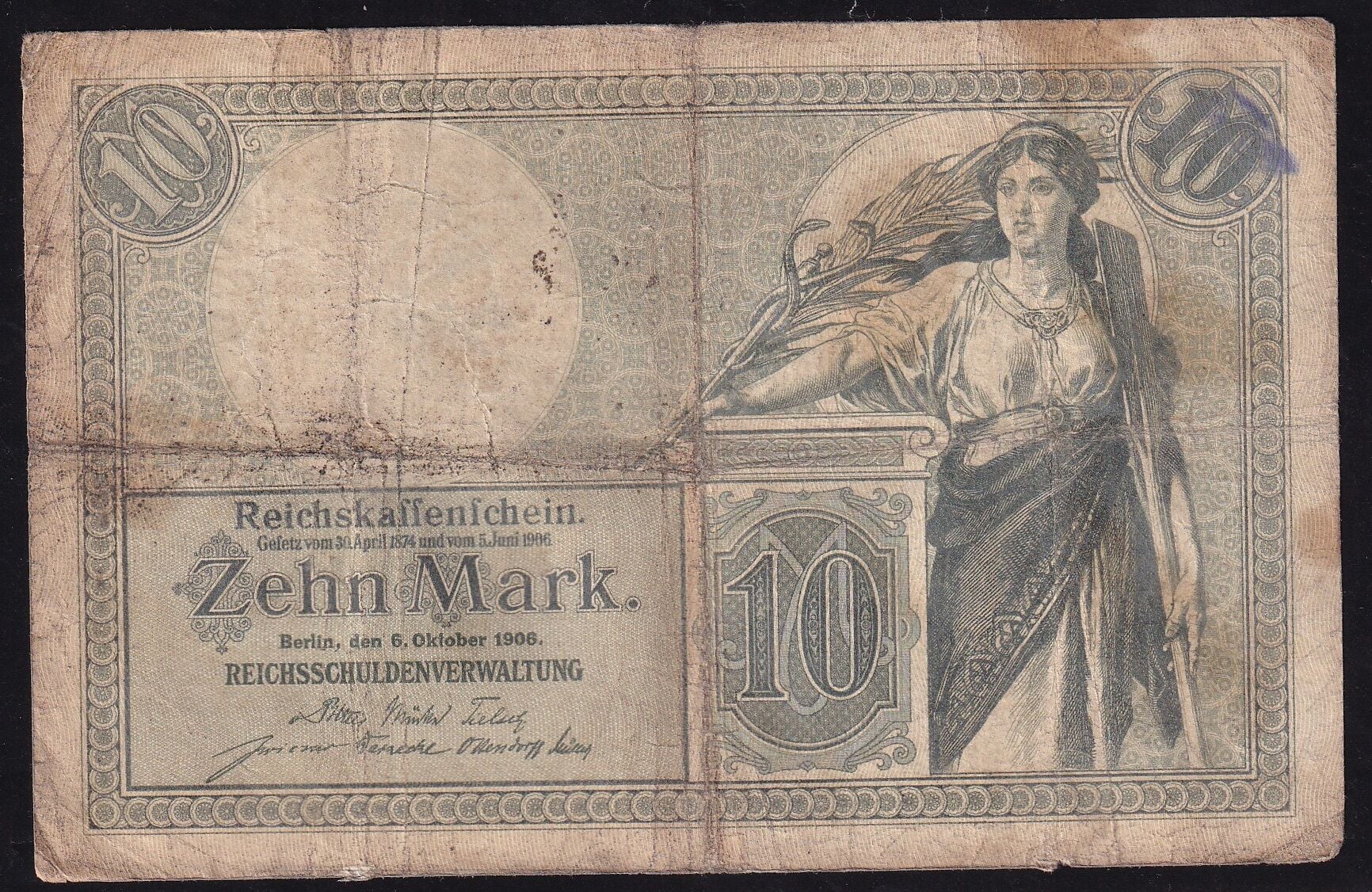 Almanya 10 Mark 1906 Çok Temiz