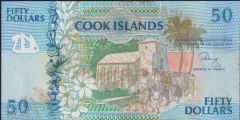Cook Island 50 Dolar 1992 Çilaltı ( Kat yok Lekeler var )
