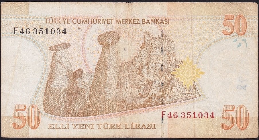 8.Emisyon 50 YTL F46 351034 Çok Temiz