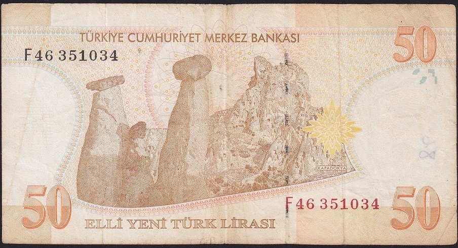 8.Emisyon 50 YTL F46 351034 Çok Temiz
