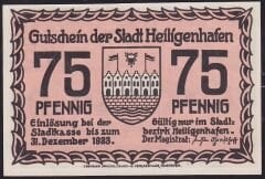 Almanya 75 Pfennig Notgeld 1923 Çil Filigranlı