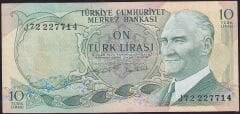 6.Emisyon 2.Tertip 10 Lira J72 227714 Çok Temiz+