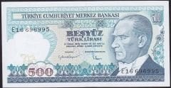 7.Emisyon 2.Tertip 500 Lira E16 696995 Çilaltı