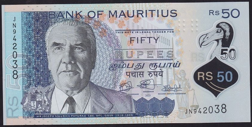 Mauritius 50 Rupee 2021 Çil Polimer