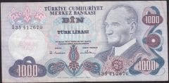 6.EMİSYON 1.TERTİP 1000 LİRA A35 412670 ÇOK TEMİZ