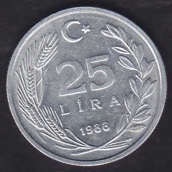 1988 Yılı 25 Lira