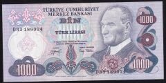 6.Emisyon 2.Tertip 1000 Lira D33 189024 Çok Çok Temiz +