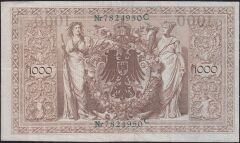 Almanya 1000 Mark 1910 Çok Temiz+ Yeşil Mühür
