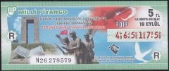 2014 19 Eylül Çeyrek Bilet - R Serisi