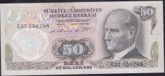 6.Emisyon 1.Tertip 50 Lira G37 256288 Çilaltı