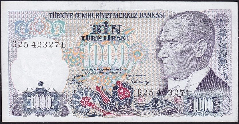 7.Emisyon 2.Tertip 1000 Lira G25 423271 Çilaltı