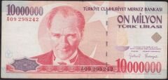 7.Emisyon 10 000 000 Lira A09 298242 Çok Temiz