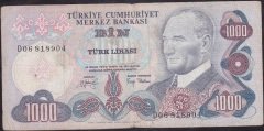 6.Emisyon 2.Tertip 1000 Lira D06 818904 Temiz