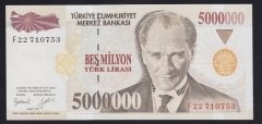 7.EMİSYON 5 000 000 LİRA F22 710753 ÇİL