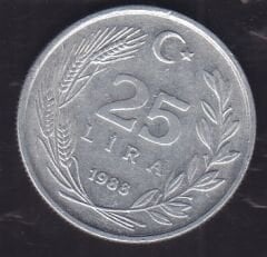 1988 Yılı 25 Lira
