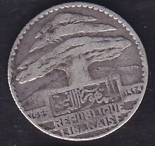 Lübnan 10 Piastre 1929 Gümüş