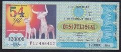 1993 19 TEMMUZ TAM BİLET T SERİSİ