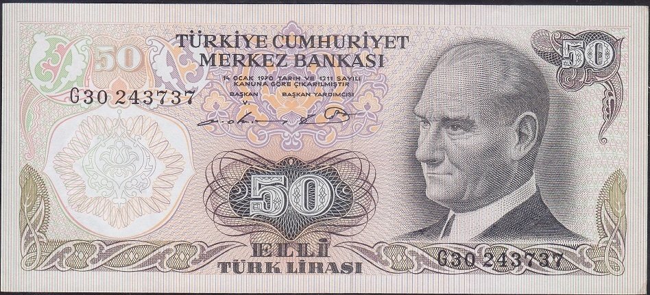 6.Emisyon 1.Tertip 50 Lira G30 243737 Ççt +