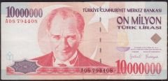 7.Emisyon 10 000 000 Lira A08 794408 Çok Temiz