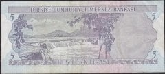 6.Emisyon 2.Tertip 5 Lira G36 427378 Çok Temiz +