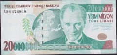 7.Emisyon 20000000 Lira A28 476969 Çilaltı Çil