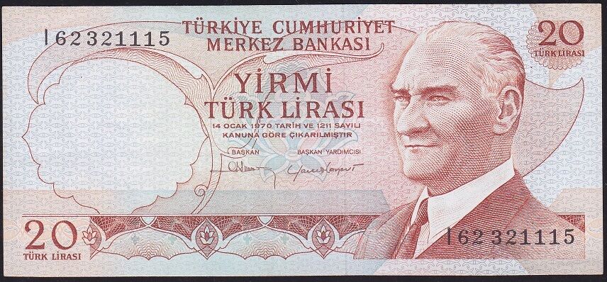 6.Emisyon 4.Tertip 20 Lira I62 321115 Ççt Çilaltı