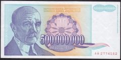 Yugoslavya 500000000 Dinar 1993 Ççt Çilaltı - AA