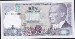 7.Emisyon 2.Tertip 1000 Lira G03 003894 Çil