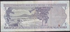 6.Emisyon 2.Tertip 5 Lira G27 068455 Çok Temiz +