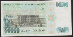 7.EMİSYON 1.TERTİP 50000 LİRA B15 597794 ÇOK TEMİZ