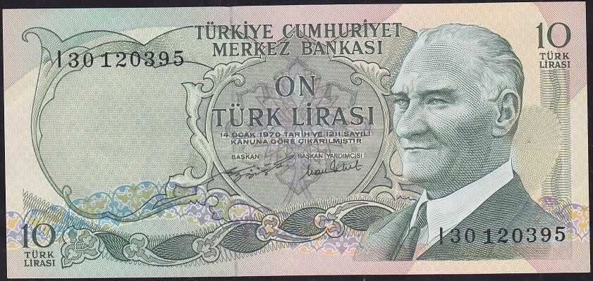 6.Emisyon 2.Tertip 10 Lira I30 120395 Çilaltı