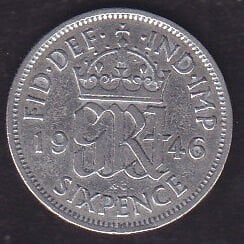 İngiltere 6 Pence 1946 Gümüş